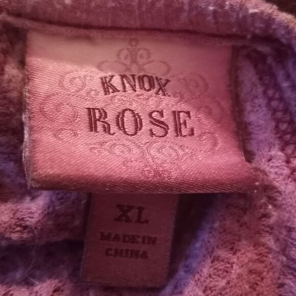 KNOX ROSE PURPLE/MAUVE WAFFLE KNIT PULLOVER SZ.XL EUC - Picture 4 of 6